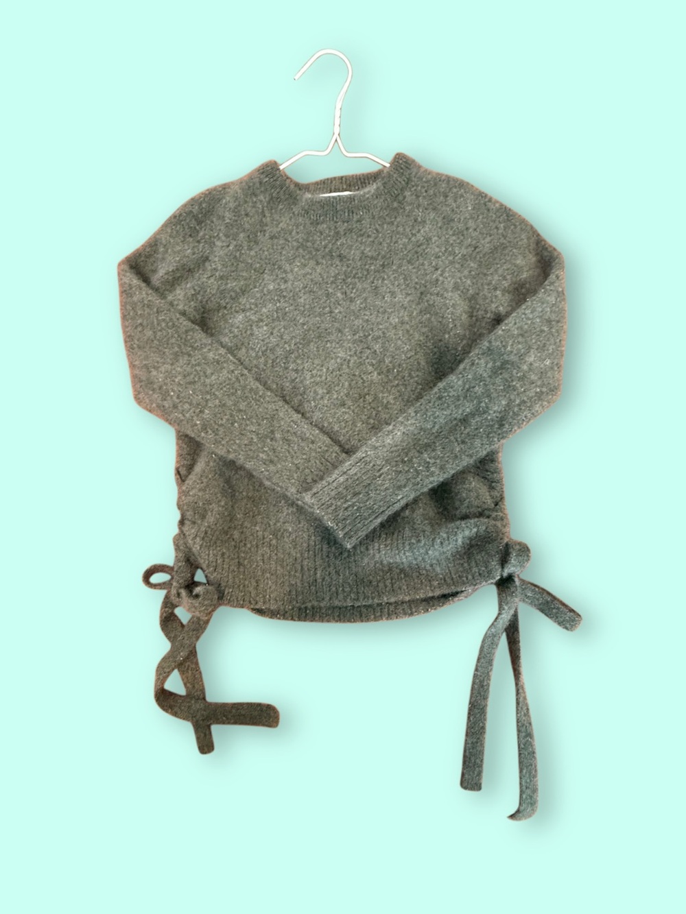 Nordstrom Gray Tie-Side Kids Sweater